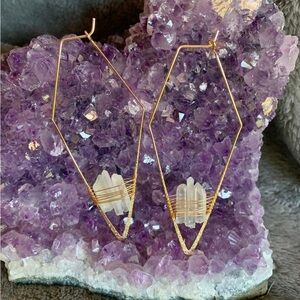 Quartz Crystal Geometric Boho Earrings